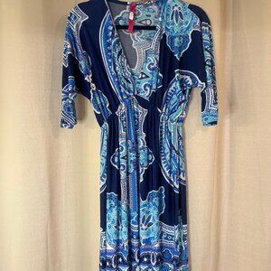 Women’s Blue V-Cut Cristina Love Dress